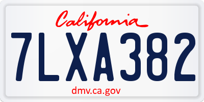 CA license plate 7LXA382