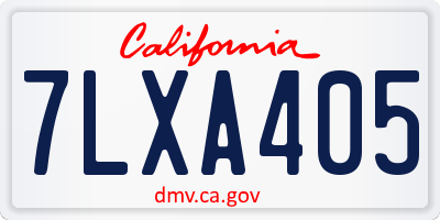 CA license plate 7LXA405