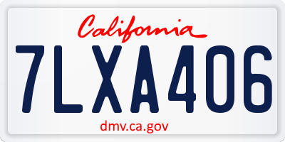 CA license plate 7LXA406