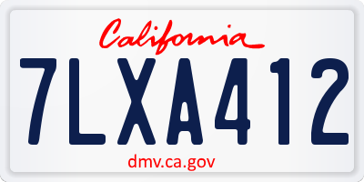 CA license plate 7LXA412