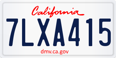 CA license plate 7LXA415