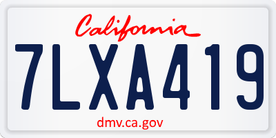 CA license plate 7LXA419