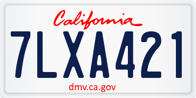 CA license plate 7LXA421