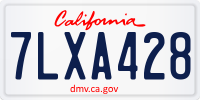 CA license plate 7LXA428
