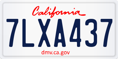 CA license plate 7LXA437