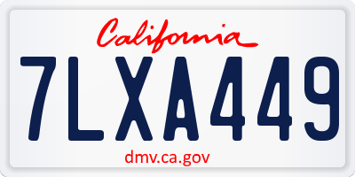 CA license plate 7LXA449
