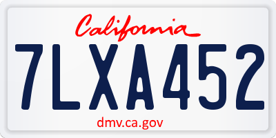 CA license plate 7LXA452