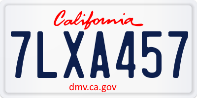 CA license plate 7LXA457