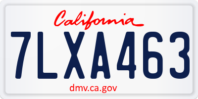 CA license plate 7LXA463