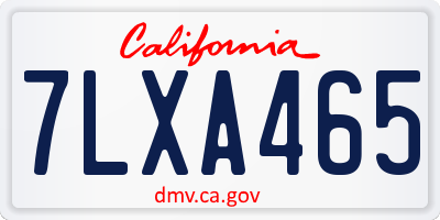 CA license plate 7LXA465