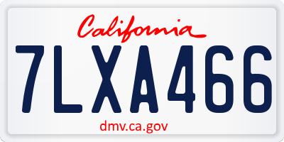 CA license plate 7LXA466