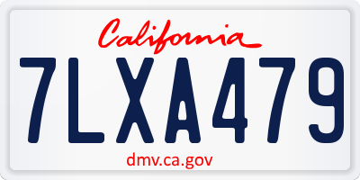 CA license plate 7LXA479