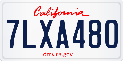 CA license plate 7LXA480