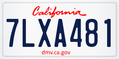 CA license plate 7LXA481