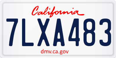 CA license plate 7LXA483
