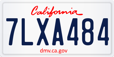 CA license plate 7LXA484