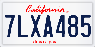 CA license plate 7LXA485