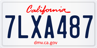 CA license plate 7LXA487