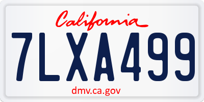 CA license plate 7LXA499