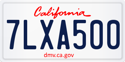 CA license plate 7LXA500