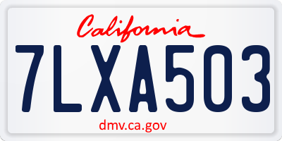 CA license plate 7LXA503