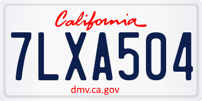 CA license plate 7LXA504