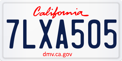 CA license plate 7LXA505
