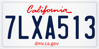 CA license plate 7LXA513