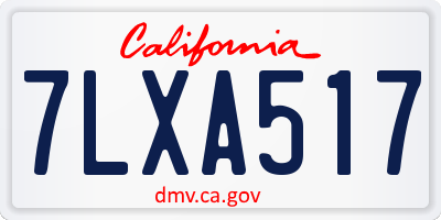 CA license plate 7LXA517