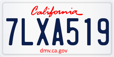 CA license plate 7LXA519