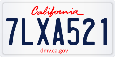 CA license plate 7LXA521