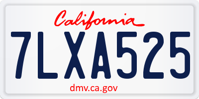 CA license plate 7LXA525