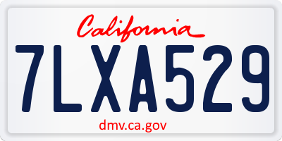 CA license plate 7LXA529