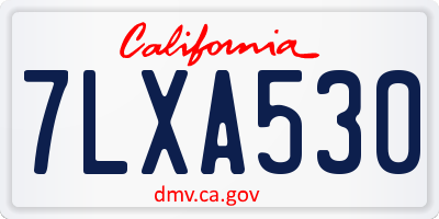 CA license plate 7LXA530