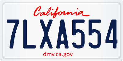 CA license plate 7LXA554