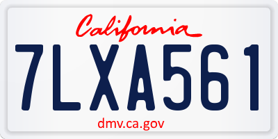 CA license plate 7LXA561