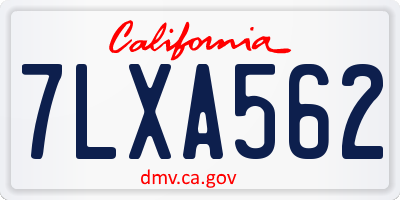 CA license plate 7LXA562