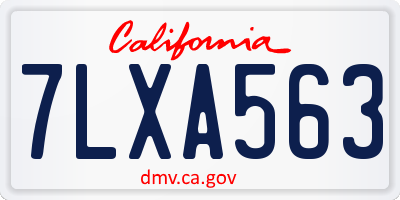 CA license plate 7LXA563