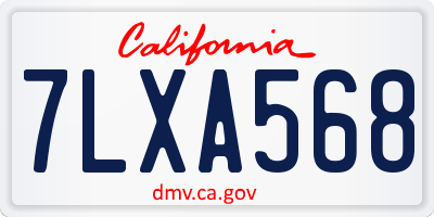 CA license plate 7LXA568