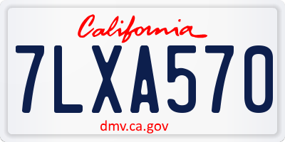 CA license plate 7LXA570