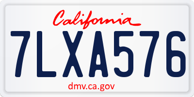 CA license plate 7LXA576
