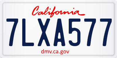 CA license plate 7LXA577