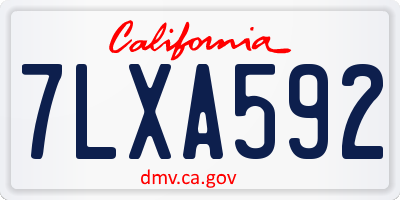 CA license plate 7LXA592