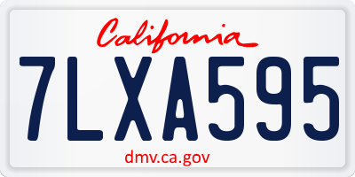 CA license plate 7LXA595