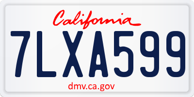 CA license plate 7LXA599