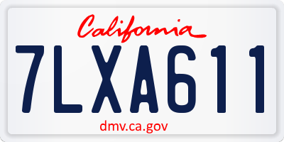 CA license plate 7LXA611