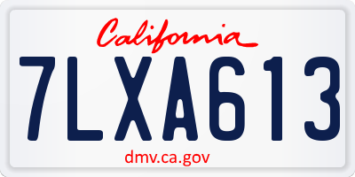 CA license plate 7LXA613