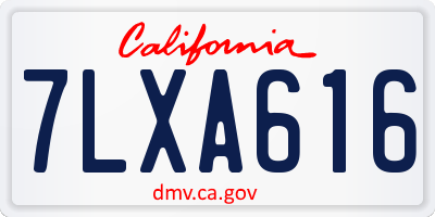CA license plate 7LXA616