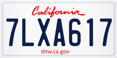 CA license plate 7LXA617