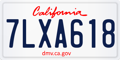 CA license plate 7LXA618